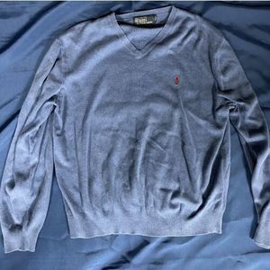 Polo Ralph Lauren Mens Crewneck Pima Cotton Sweater Pullover Blue XL Vintage
